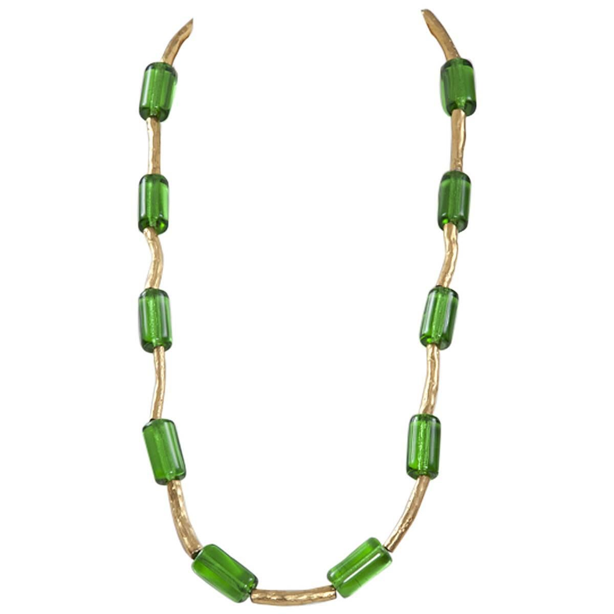 Yves Saint Laurent Glass Necklace For Sale