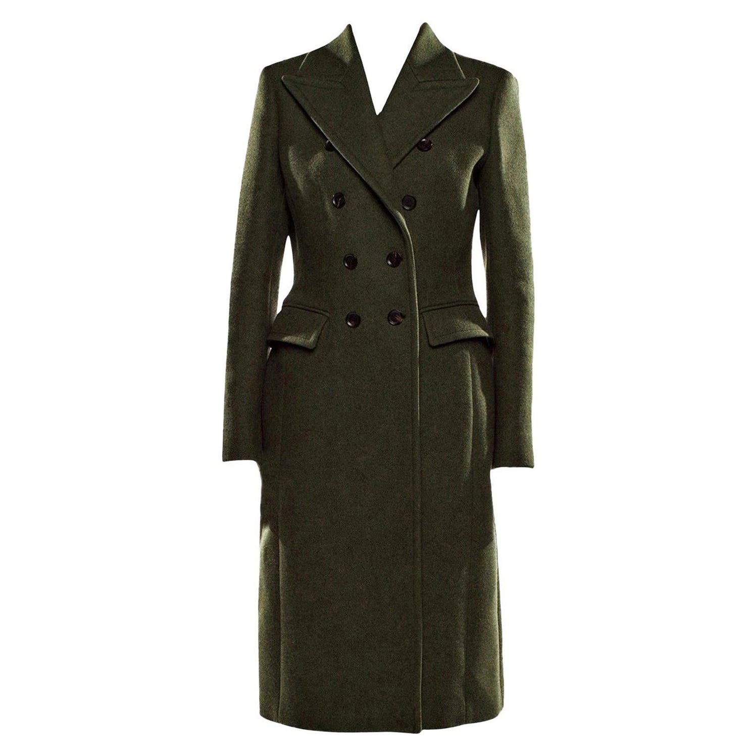 New Gucci $3215 Kate Upton Olive Green Wool Coat Jacket Fall 2013 With Tags