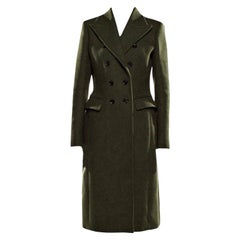 New Gucci $3215 Kate Upton Olive Green Wool Coat Jacket Fall 2013 With Tags