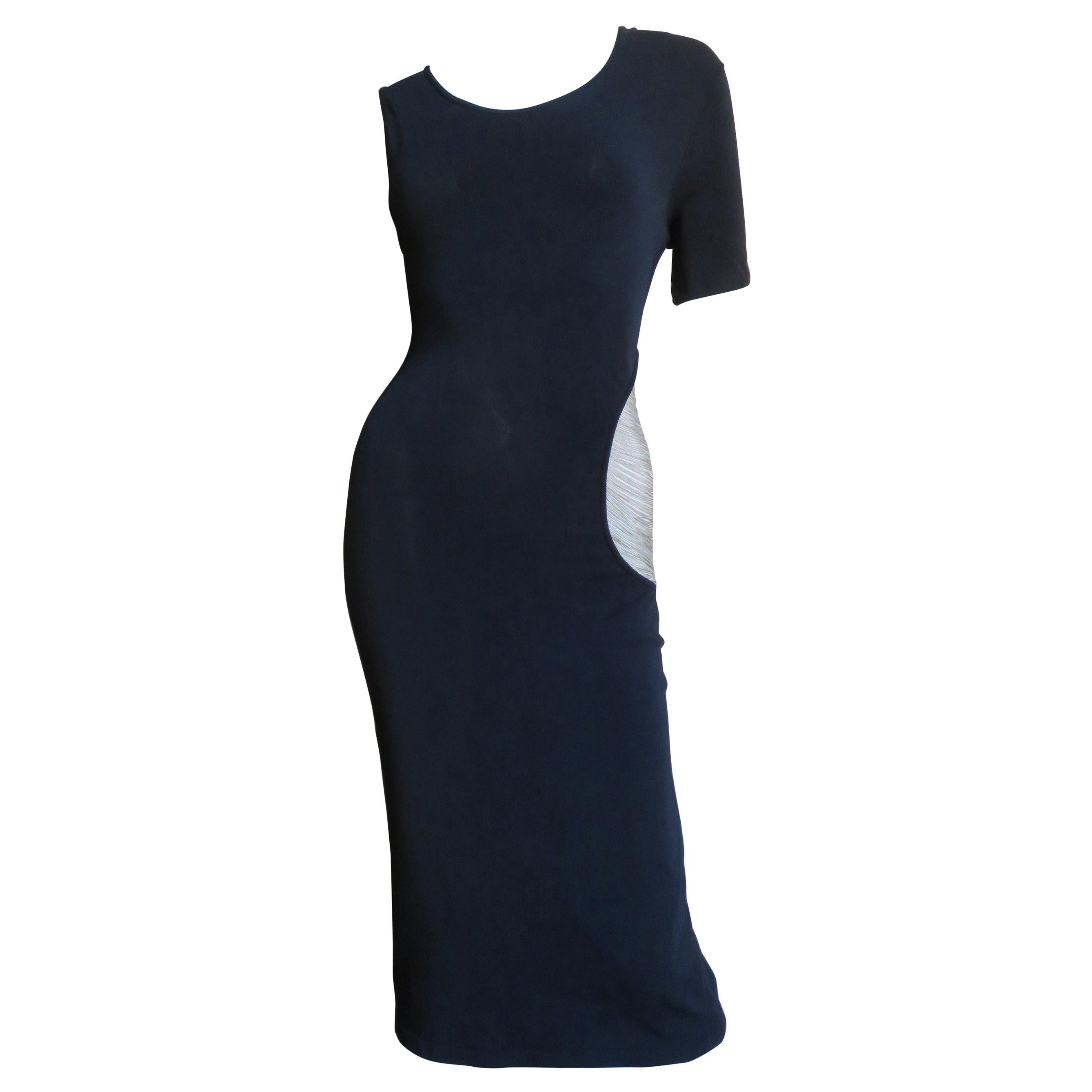 Alexander McQueen Asymmetric Dress with Chain Cut out For Sale