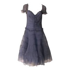 Moschino Sheer Silk Chiffon Gypsy Dress 1990's