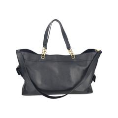 Chanel Black Caviar Tote/Carry on Bag With Brushed Gold Hardware.