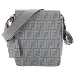 Fendi Flap Messenger Bag Zucca Coated Canvas Small
