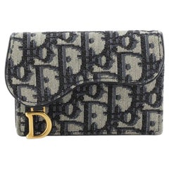 Christian Dior Saddle Card Case Oblique Canvas