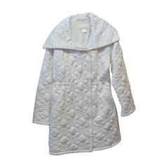 White Quilted Snowflake Coat by Margaretha Ley for Escada 1995