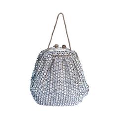 1930s White Crystals Evening purse