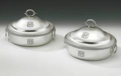 A very fine & unusual pair of George III Vegetable Dishes made in London in 1805