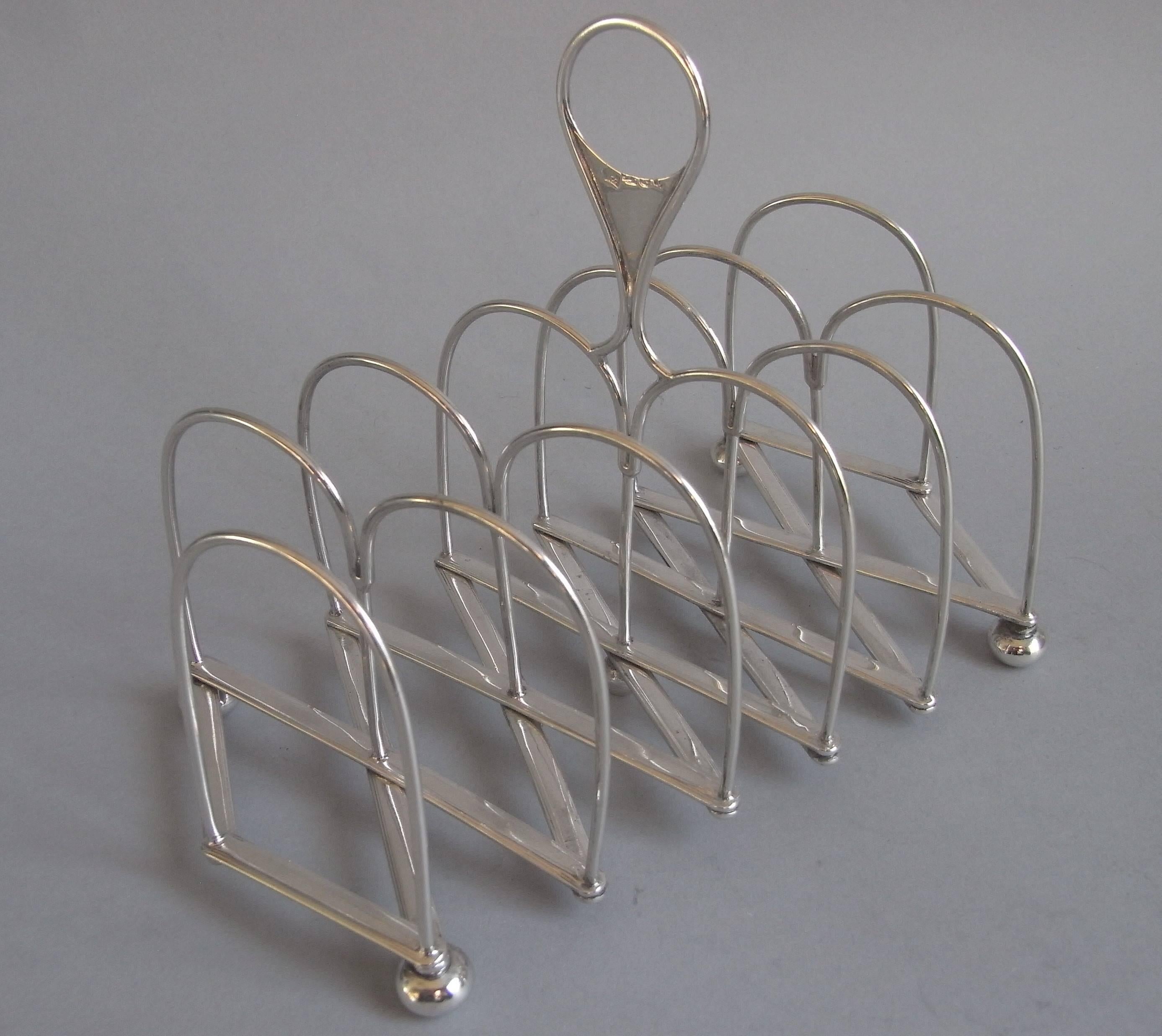 A very rare "Concertina" Toast Rack made in Sheffield by Samuel Roberts & Compan