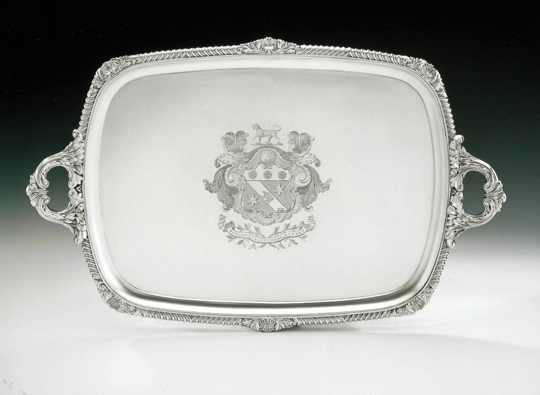 An exceptional George IV Drinks Tray made in London in 1826 by William Eley II.