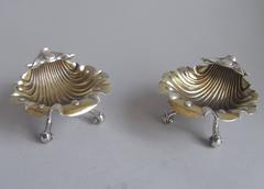 An extremely rare pair of George III Shell Dishes