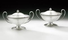 THE DUNDAS TUREENS. An exceptional pair of George III Sauce Tureens and Covers