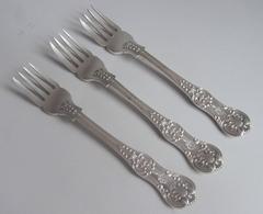 A rare set of three Cake Forks by George Adams