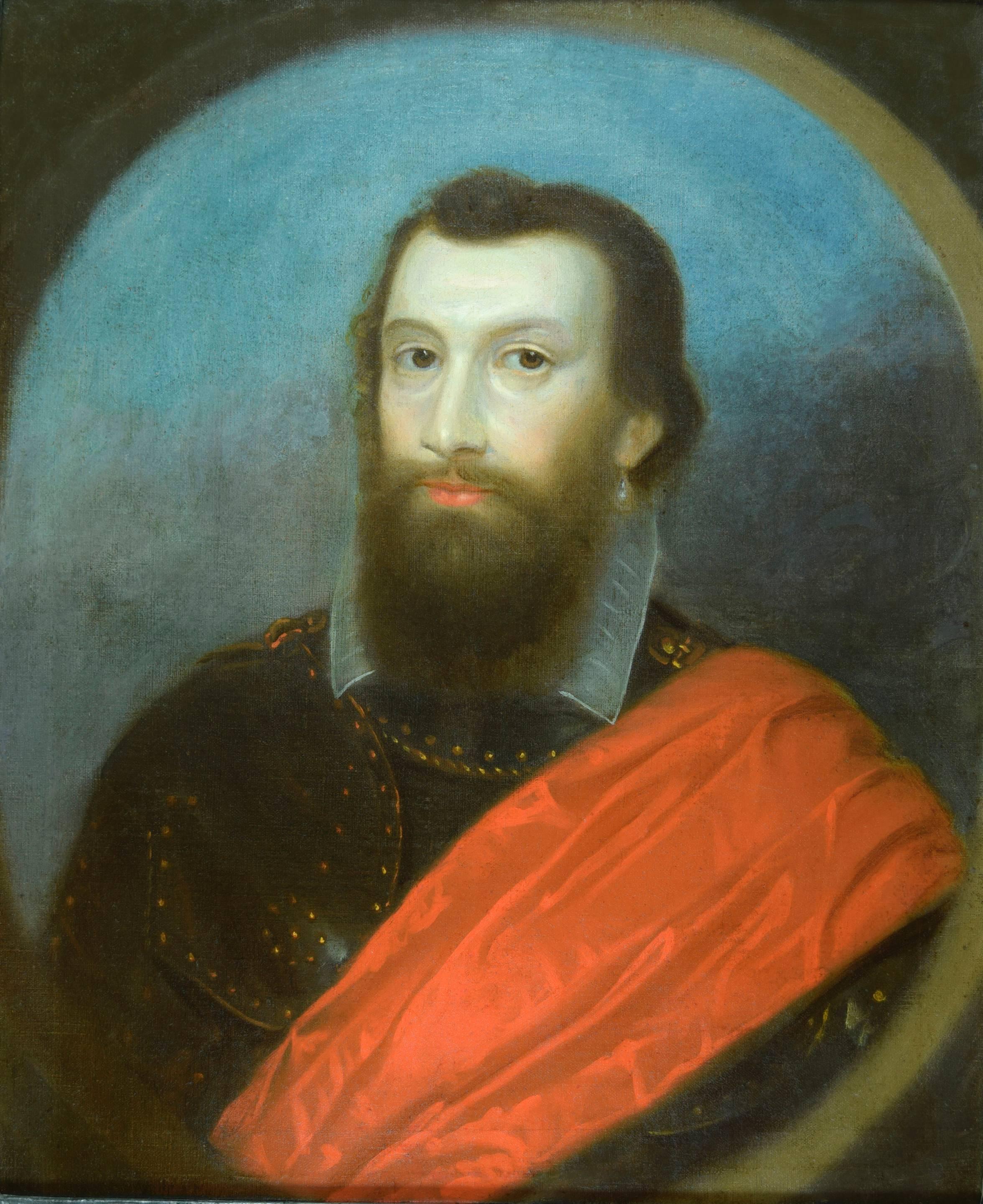 Unknown Portrait Painting - 16th Century Oil Portrait of 1st Viscount Of Powerscourt, Richard Wingfield