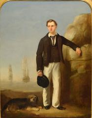 Portrait of Master Lawrence Spears and his dog by Charles Ambrose 