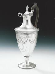A rare and fine George III Drapery Water/Wine Ewer made by Hester Bateman.