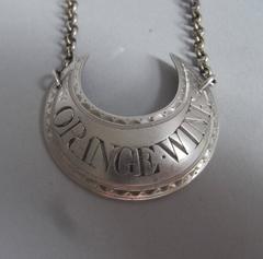 A fine George III "ORANGE WINE" Label made by Thomas Phipps & Edward Robinson 