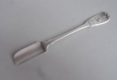 A rare George IV Campaign Cheese Scoop made in Glasgow by Robert Gray & Sons