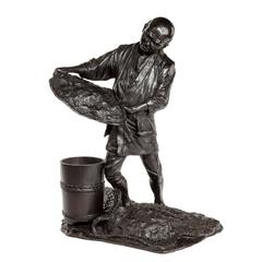 Meiji Period Bronze Sculpture of a Labourer 11