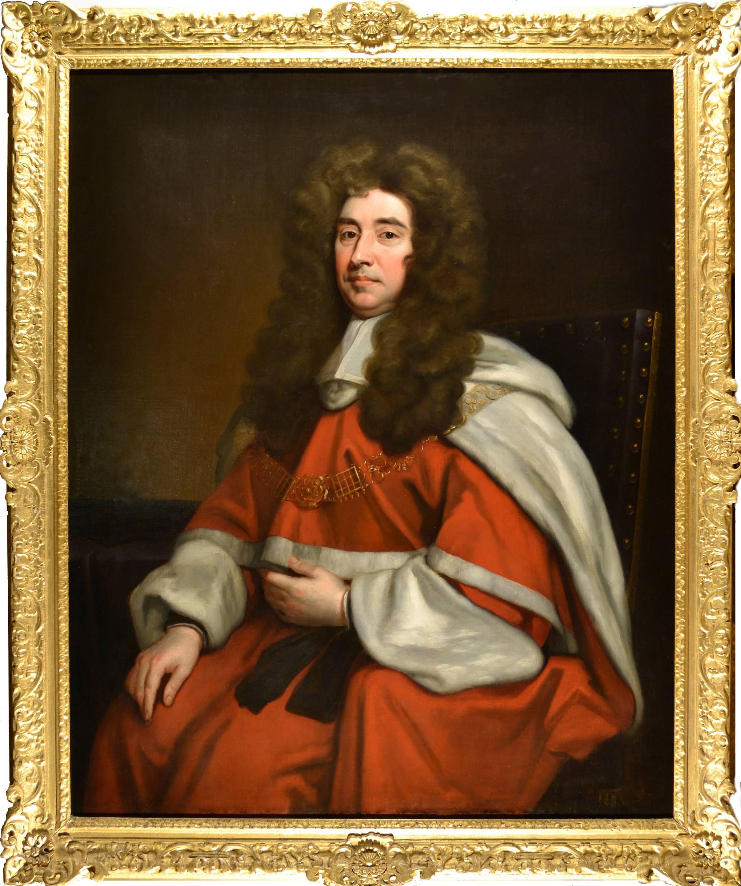 Oil Portrait of Sir Edward Ward by Studio of Godfrey Kneller - Painting by Sir Godfrey Kneller