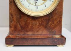 Edwardian Burr Walnut Mantel Clock