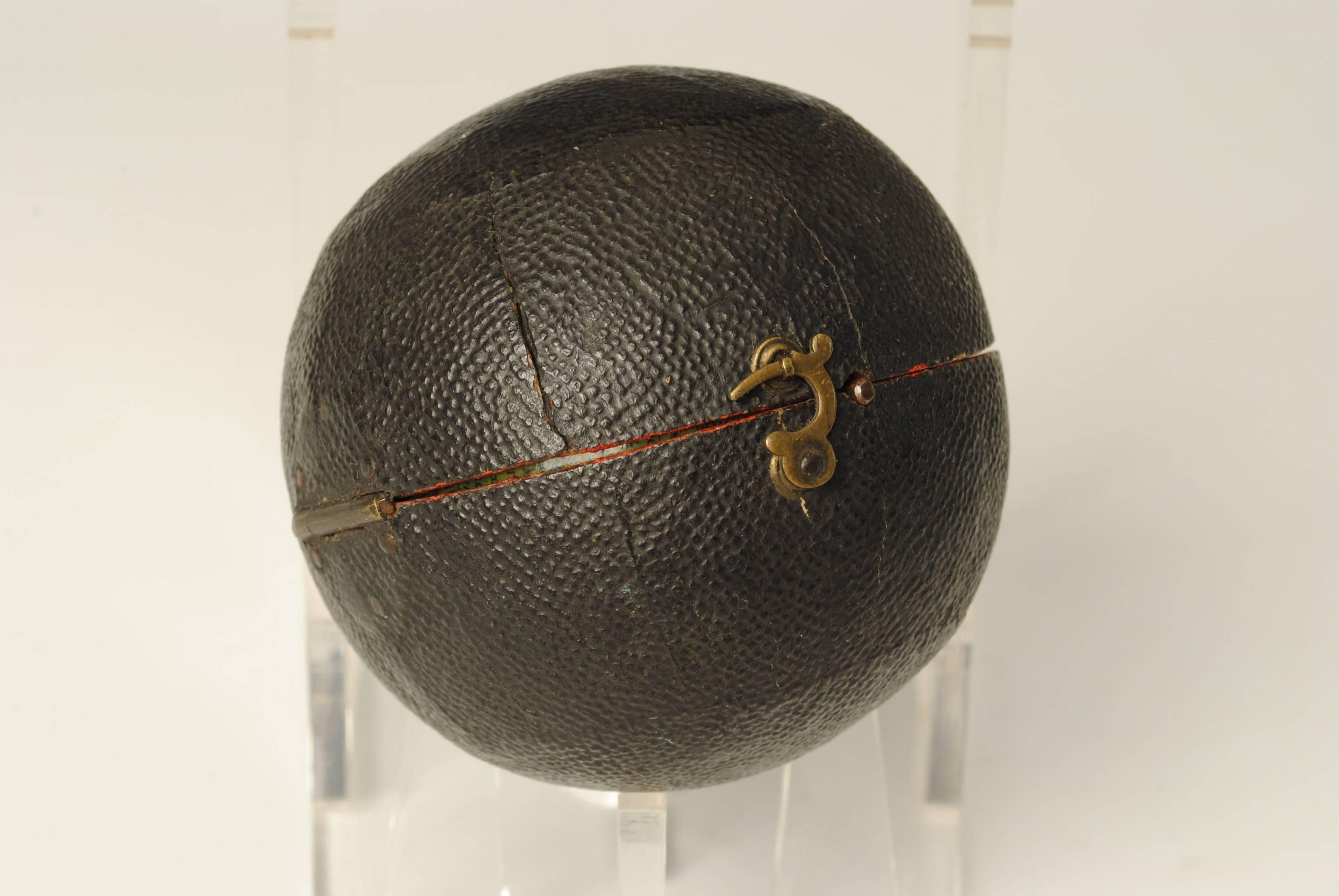 A superb example of a Lane pocket globe dated 1809 in the original fish skin case, with the celestial papers inside the case. The globe retinas the original colour and lacquer.