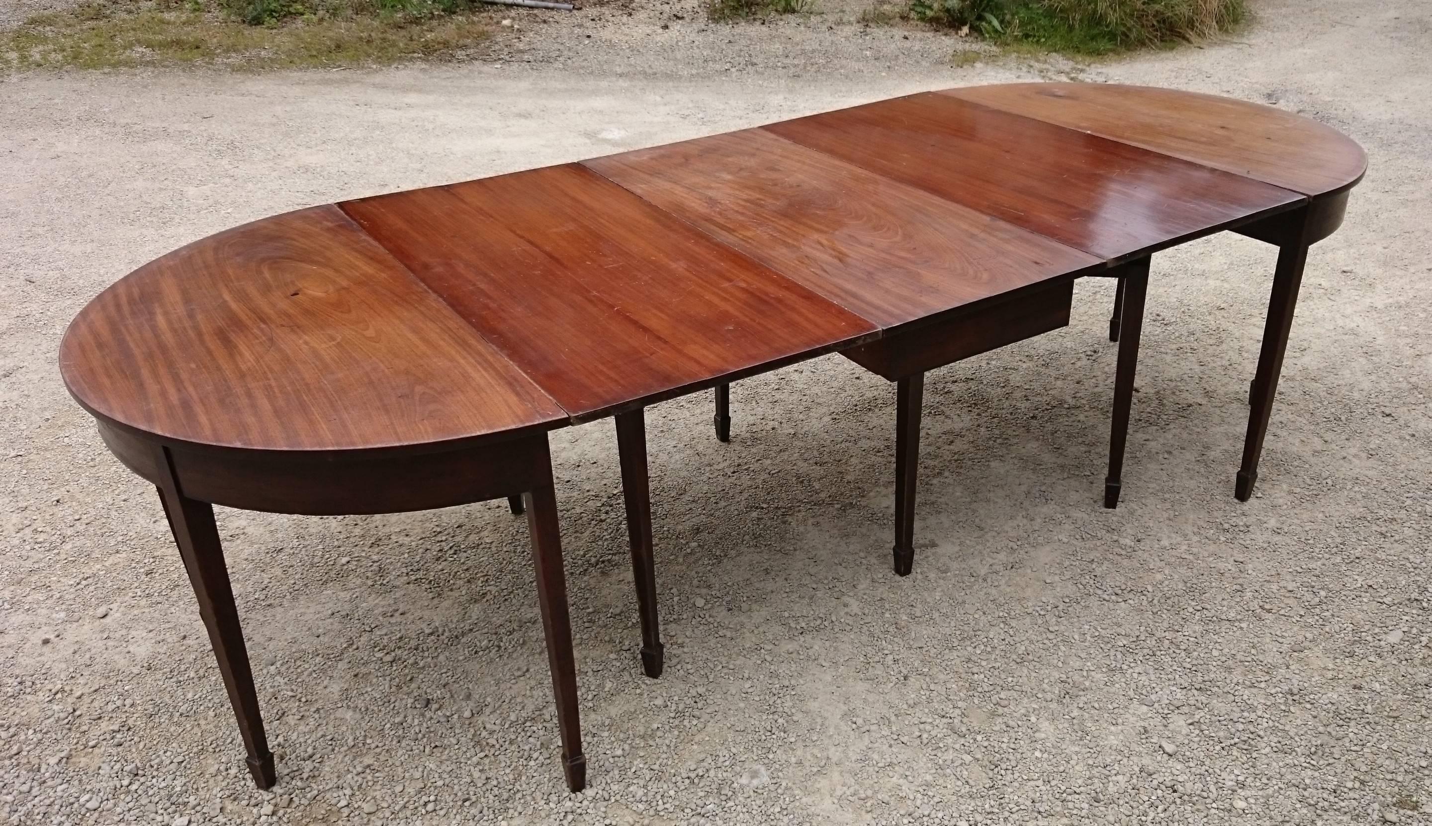 Great Britain (UK) Antique D-End Dining Table, Finest Cuban Mahogany