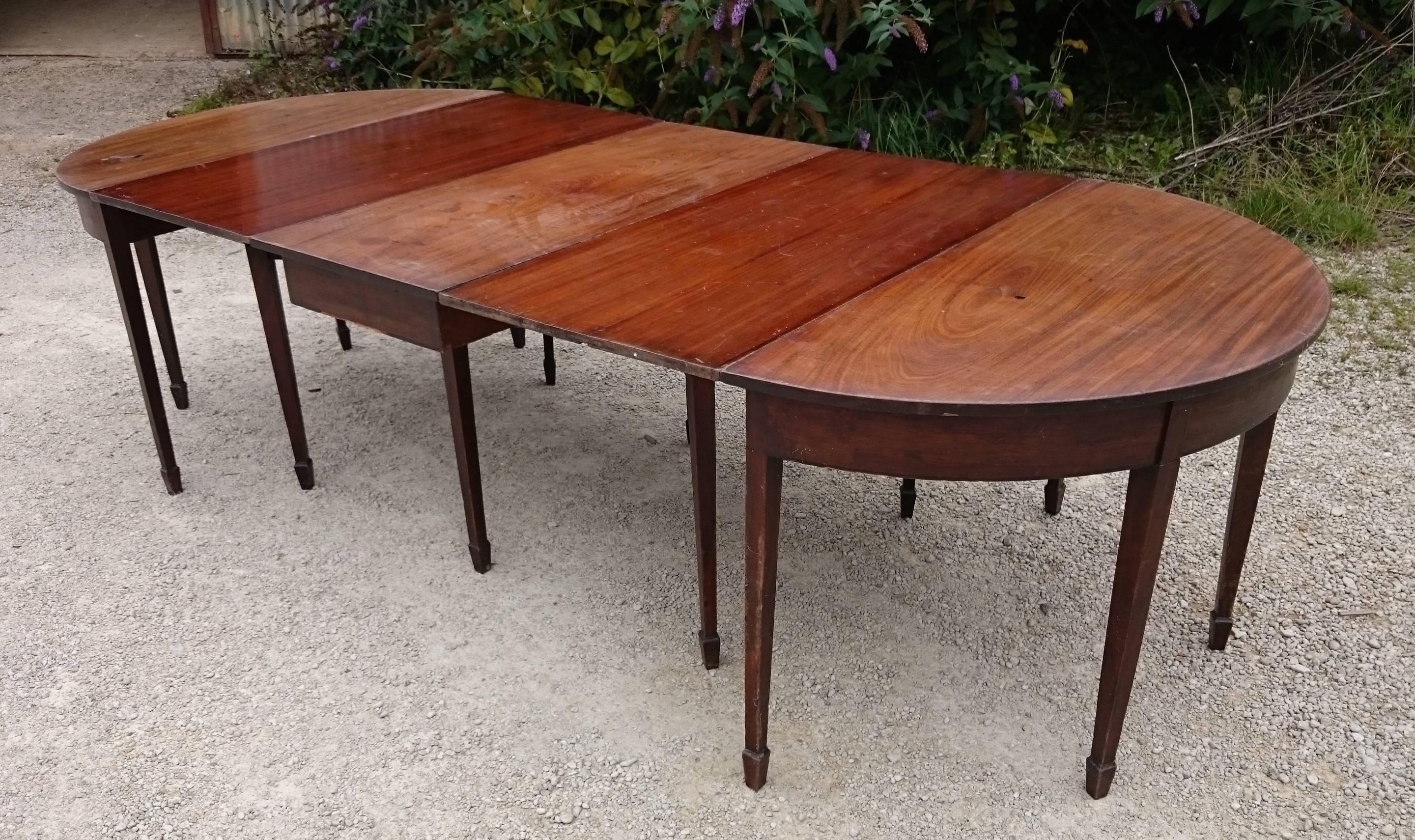Antique D-End Dining Table, Finest Cuban Mahogany In Good Condition In Gloucestershire, GB