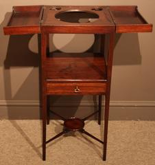 George III Hepplewhite Mahogany and Satinwood Shaving Stand