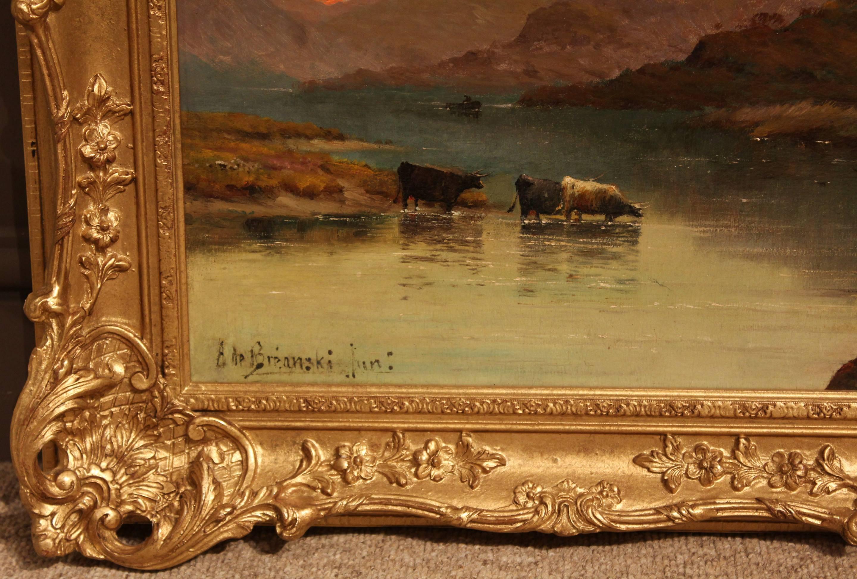 Scottish Oil Painting by Alfred Breanski Junior Falcon