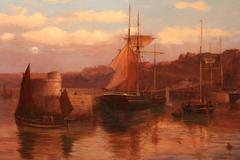 "A Cornish Harbour" Oil Painting by Arthur Wilde Parsons
