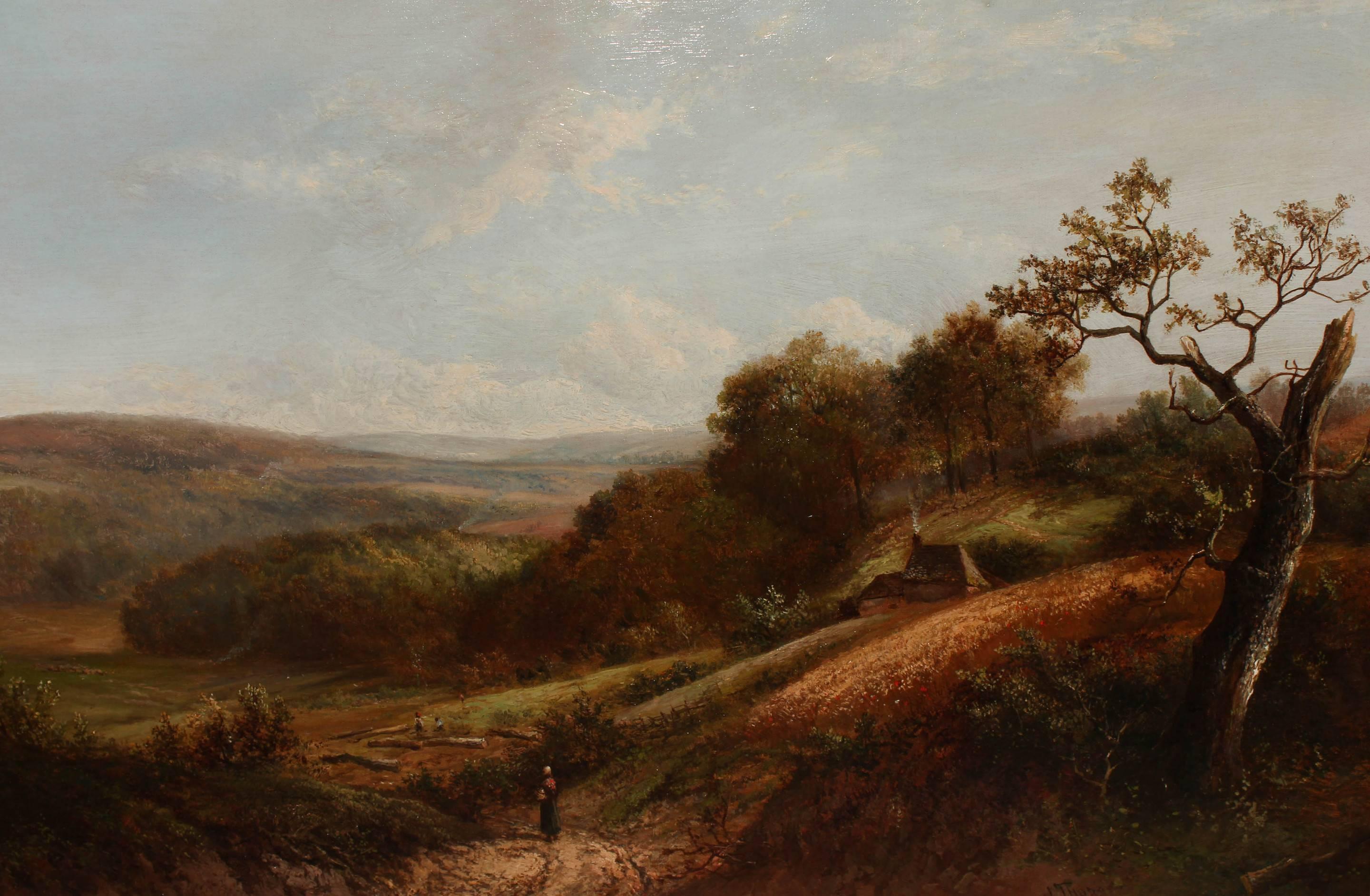 Joseph Thors a popular Midlands painter of rustic landscape. He exhibited at the Royal Academy, Royal Society of British Artists and Royal Society of Birmingham Artists. Possibly the Vale of Evesham. Oil on canvas, 20 x 30 inches, signed.

All of