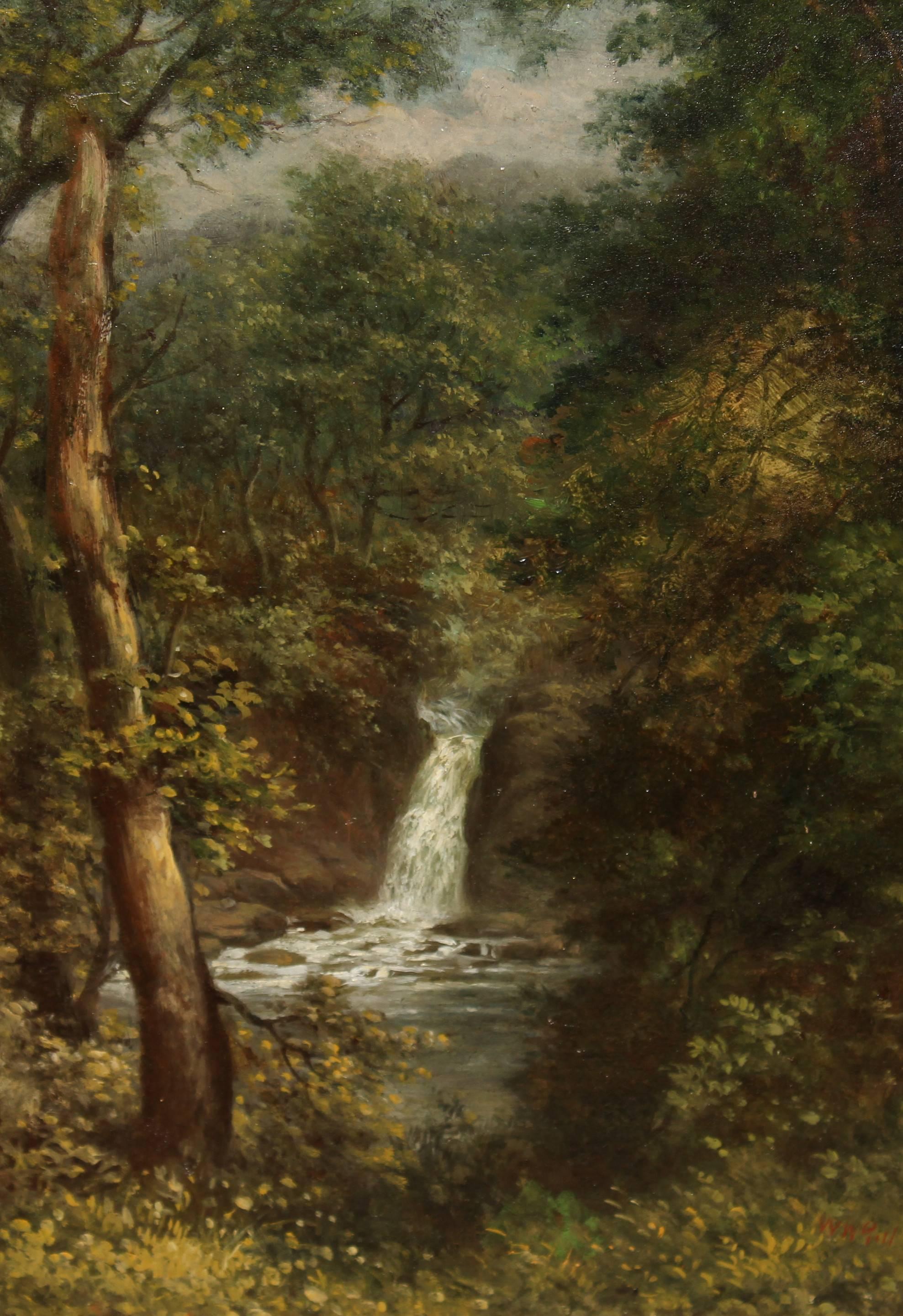 A pair of oils by William Ward Gill who lived in Hereford, Langdale Pike Falls on the Irwell oil on canvas 9x6" signed title, dated 1887. 

All of the items that we advertise for sale have been as accurately described as possible and are in