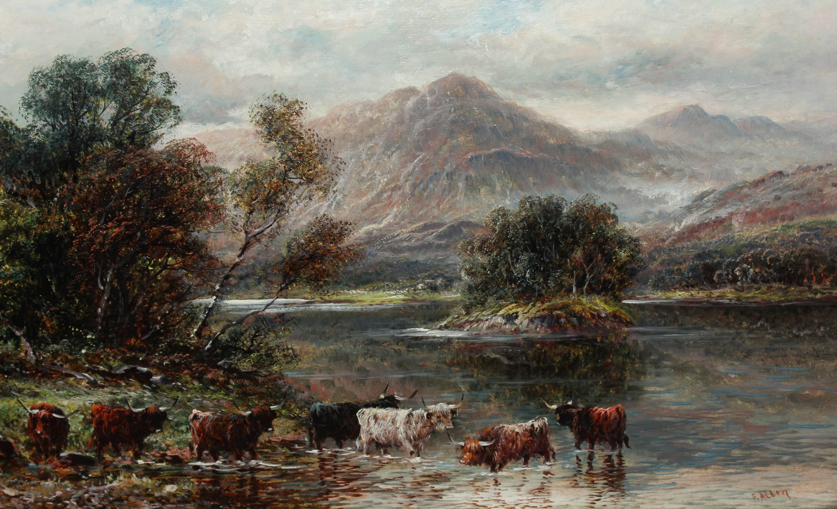 An attractive pair of highland views by F.Allen probably pseudonym for another artist 12 x 20