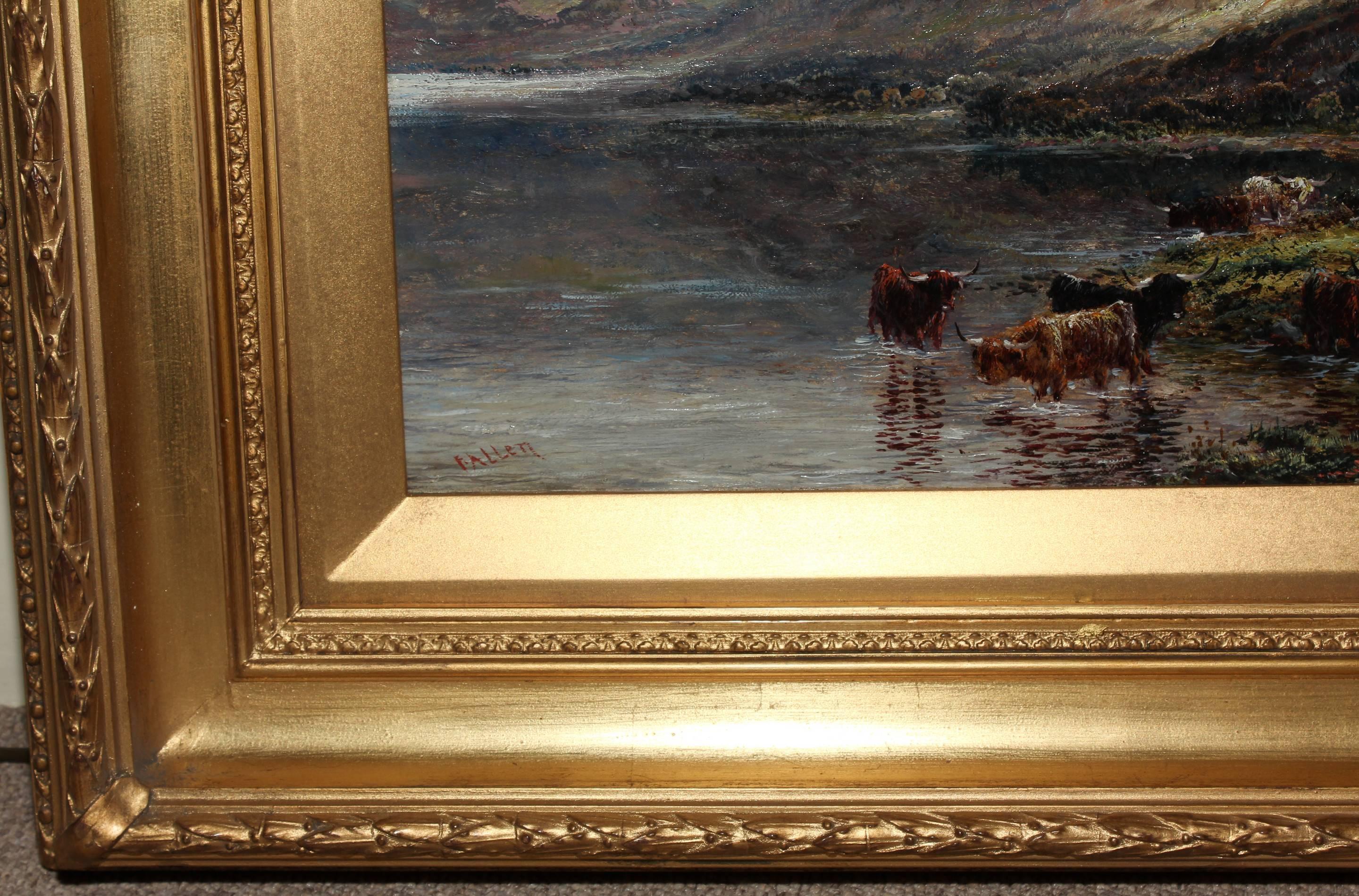 Pair of Oils by F.Allen Highland Scenes Loch Katrine In Good Condition For Sale In Wiltshire, GB