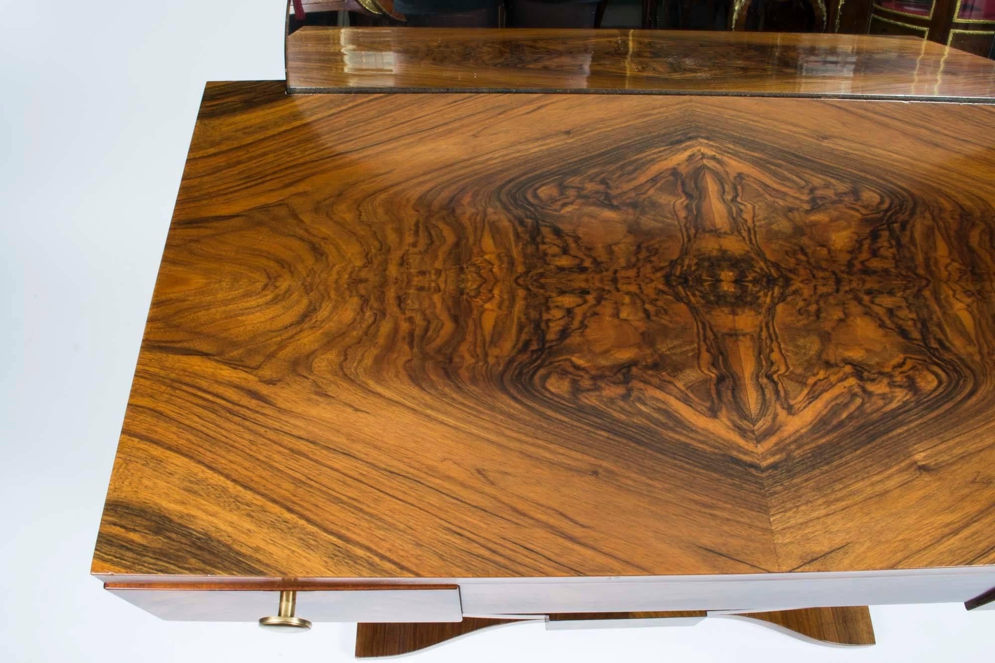 Antique French Art Deco Walnut Dressing Table, circa 1925 In Excellent Condition In London, GB