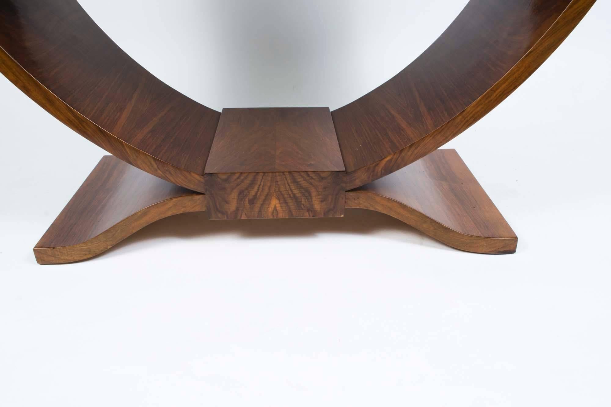Antique French Art Deco Walnut Dressing Table, circa 1925 1