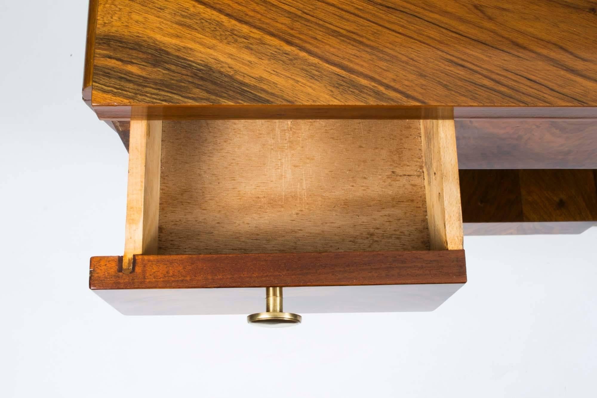 Antique French Art Deco Walnut Dressing Table, circa 1925 2