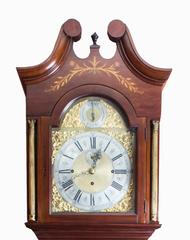 Antique Inlaid Grandfather Clock Chiming on Eight Bells and Gong