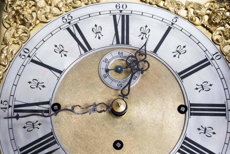 Antique Inlaid Grandfather Clock Chiming on Eight Bells and Gong at 1stDibs