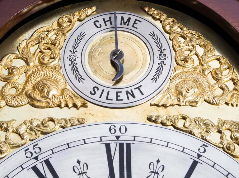 Antique Inlaid Grandfather Clock Chiming on Eight Bells and Gong at 1stdibs