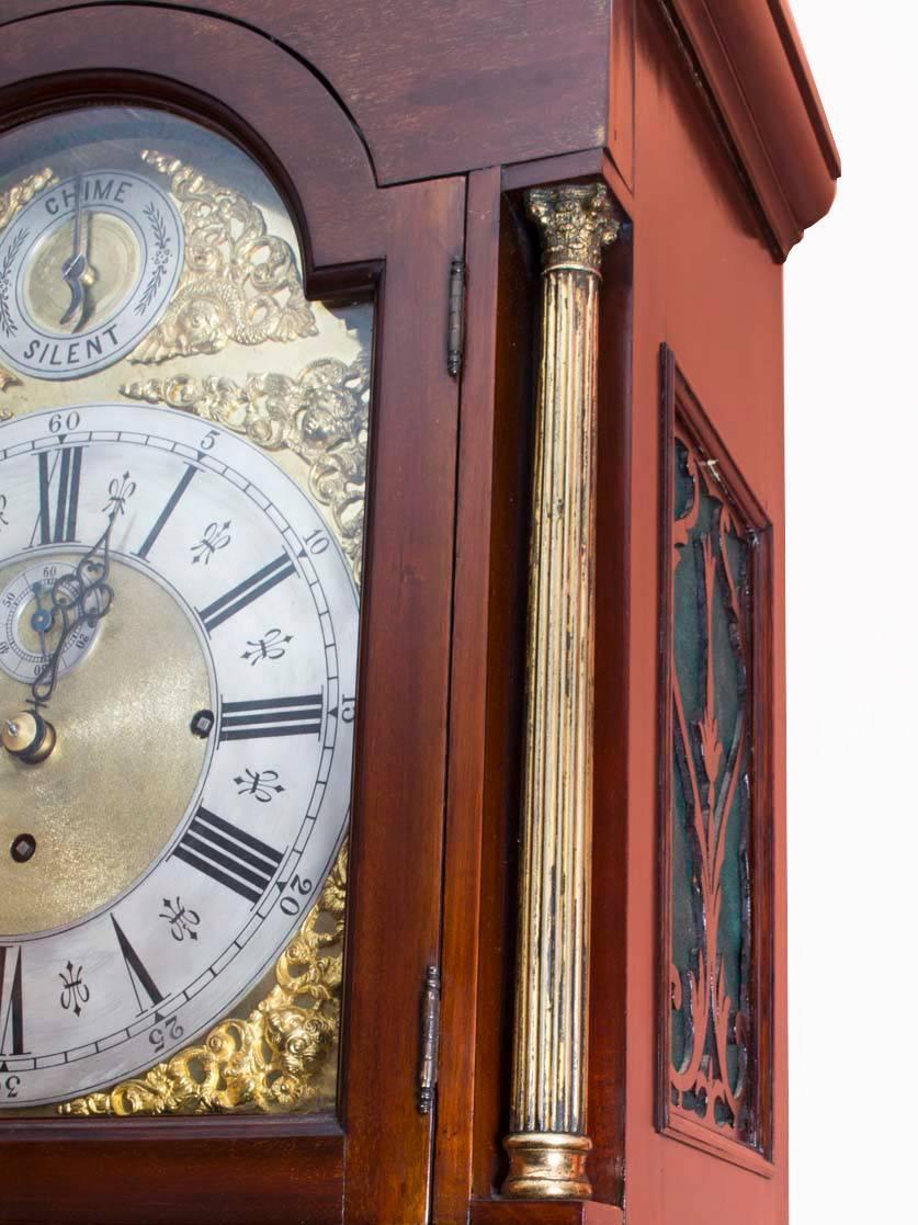 Antique Inlaid Grandfather Clock Chiming on Eight Bells and Gong at 1stdibs