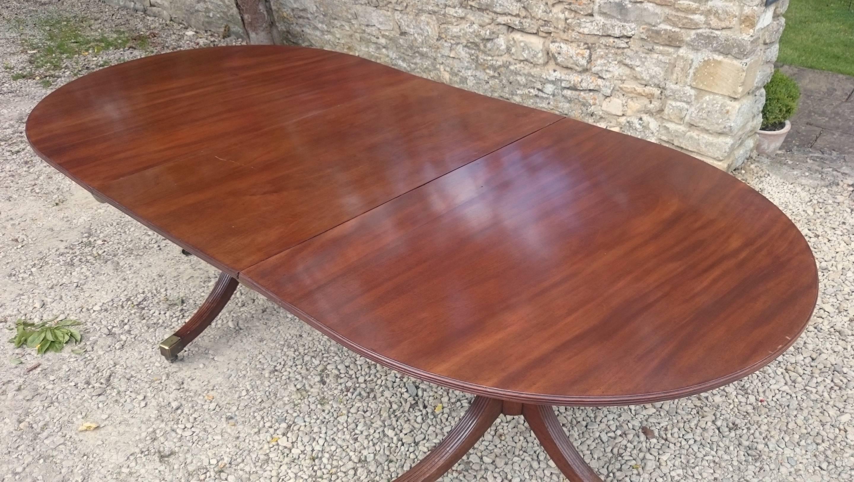 20th Century Antique Twin Pedestal Dining Table For Sale