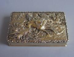 Antique THE MAZEPPA BOX - A very rare and exceptional William IV Silver Gilt Table Snuff