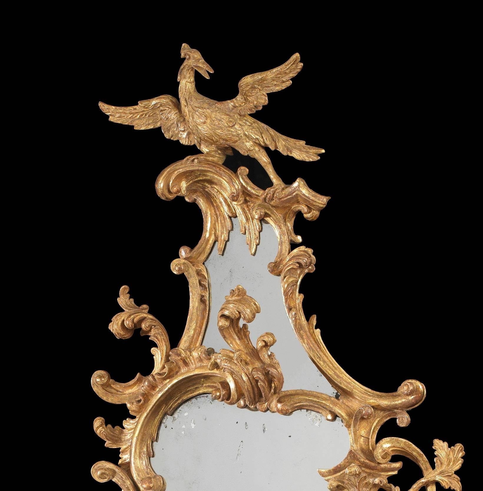 English 18th Century George III Giltwood Girandole Attributed to Thomas Chippendale