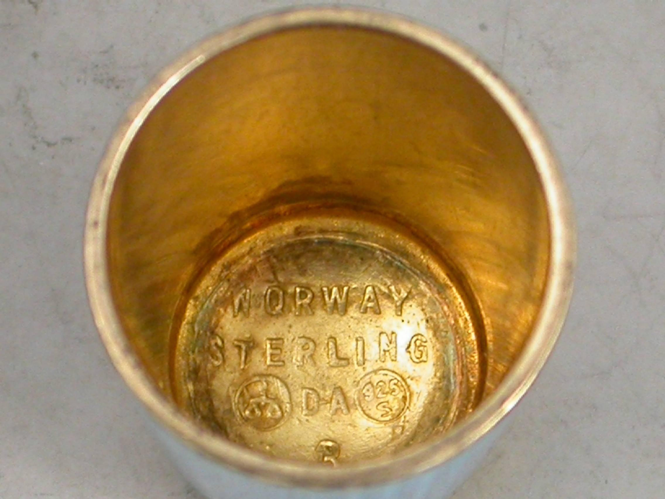 Early 20th Century Norwegian Silver Gilt and Guilloche Enamel Thimble 2