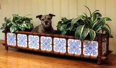 French Faux Bamboo Tiled Planter