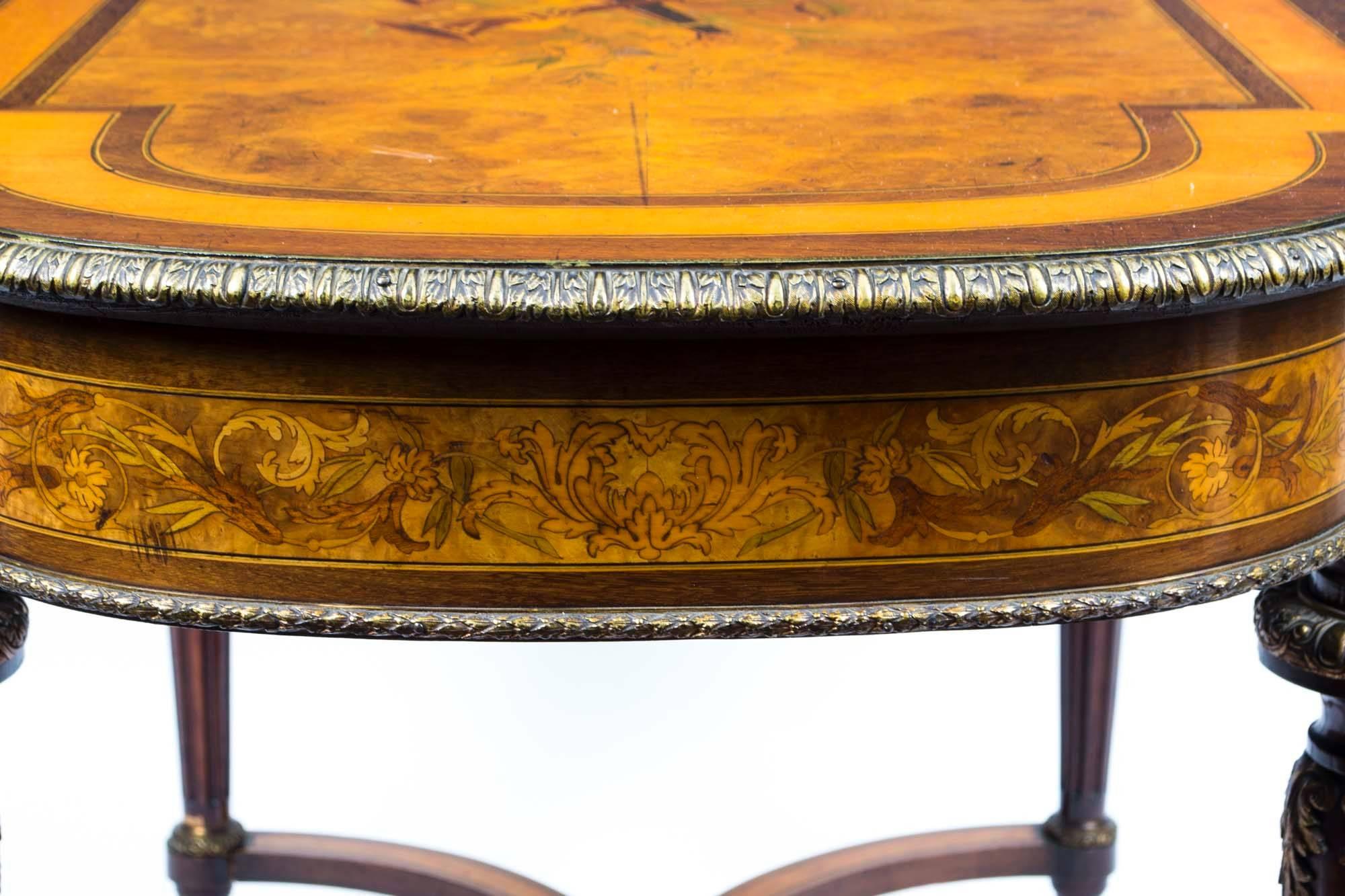 Antique French Marquetry Centre Writing Table, circa 1860 4