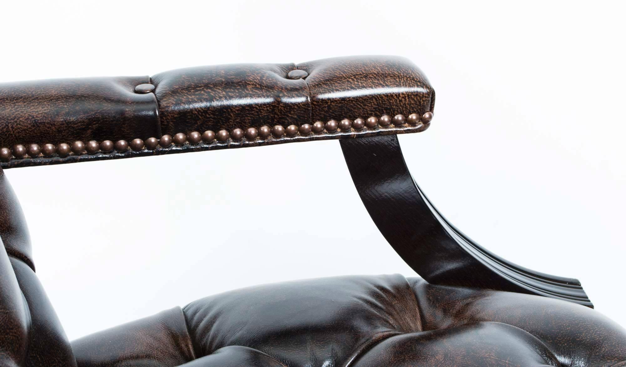 English Handmade Designer Leather Desk Chair 4