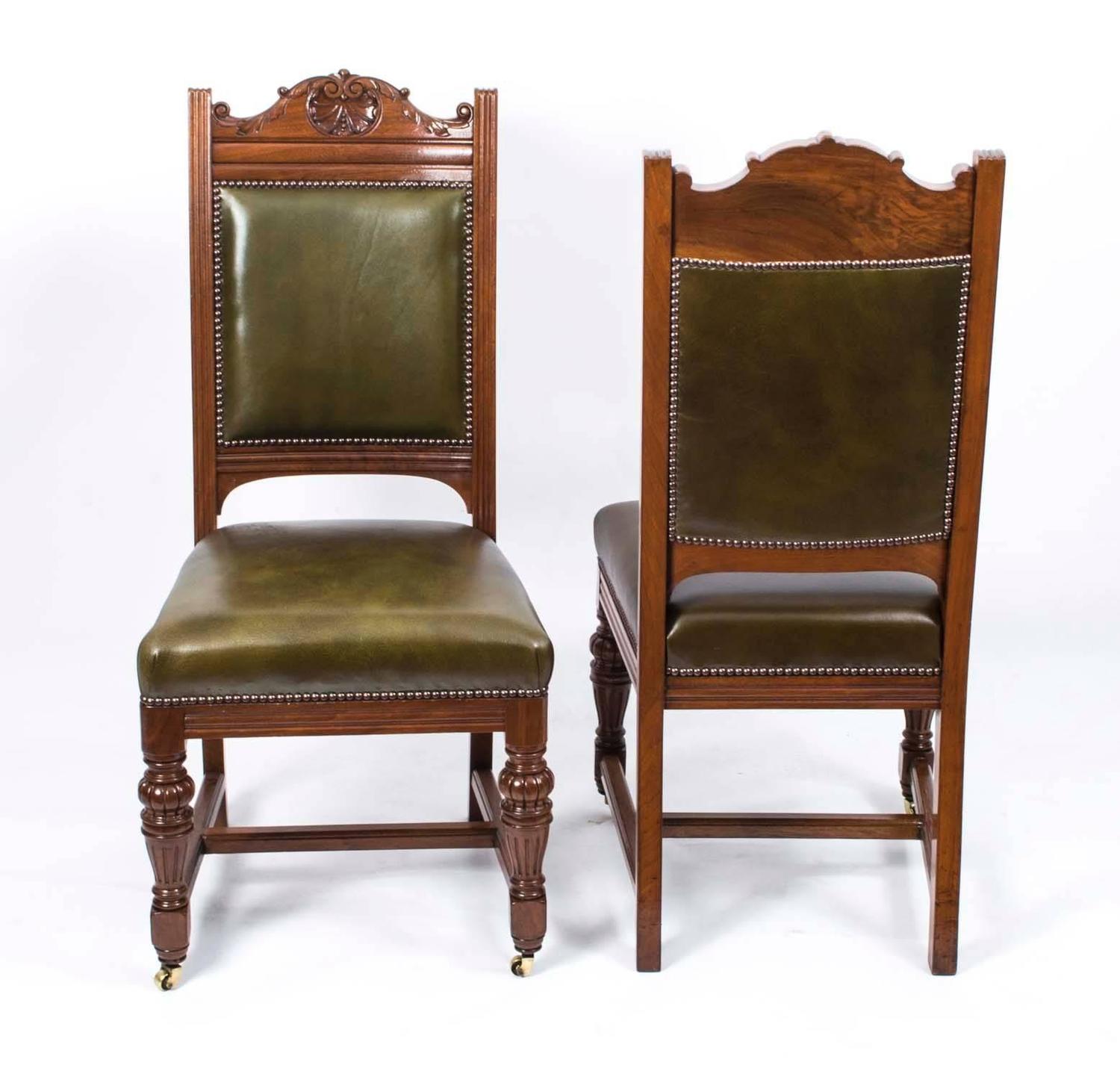 Antique Set of 16 Victorian Walnut Dining Chairs, circa 1850 at 1stdibs