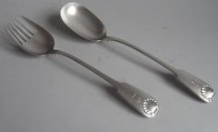 A rare pair of George III Salad Servers made in London in 1820 by William Eley &